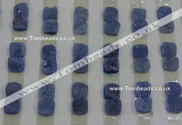 CGC211 10*10mm square druzy quartz cabochons wholesale