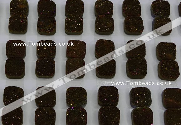 CGC225 12*12mm square druzy quartz cabochons wholesale