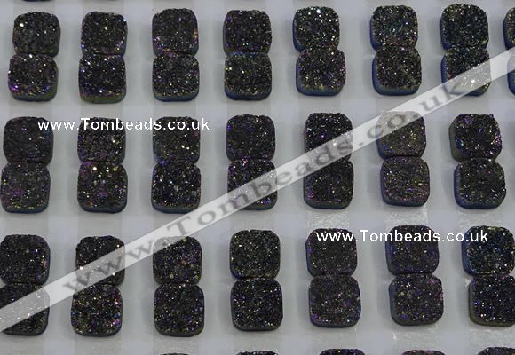 CGC228 12*12mm square druzy quartz cabochons wholesale