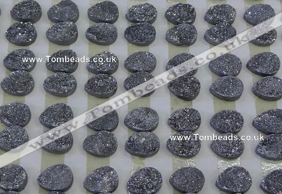 CGC243 12*16mm flat teardrop druzy quartz cabochons wholesale