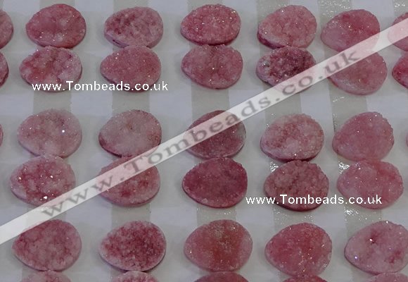 CGC264 15*20mm flat teardrop druzy quartz cabochons wholesale