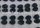 CGC269 15*20mm flat teardrop druzy quartz cabochons wholesale