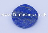 CGC51 6*28mm faceted coin natural lapis lazuli gemstone cabochons