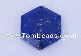 CGC52 6*27mm hexagon natural lapis lazuli gemstone cabochons