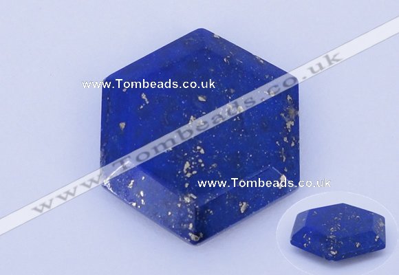 CGC52 6*27mm hexagon natural lapis lazuli gemstone cabochons