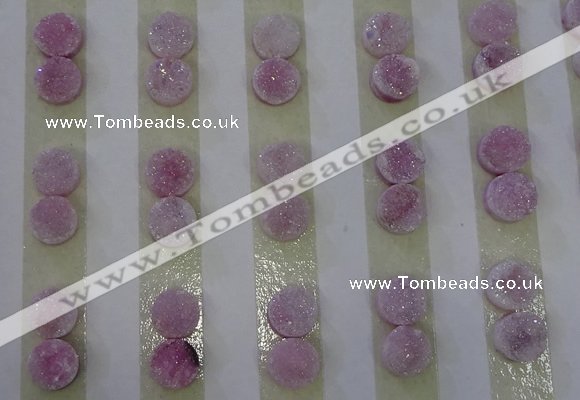 CGC85 8mm flat round druzy quartz cabochons wholesale