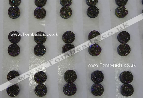 CGC86 8mm flat round druzy quartz cabochons wholesale