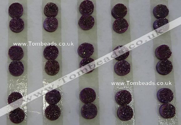 CGC87 8mm flat round druzy quartz cabochons wholesale