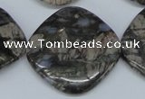 CGE02 15.5 inches 30*30mm diamond glaucophane gemstone beads