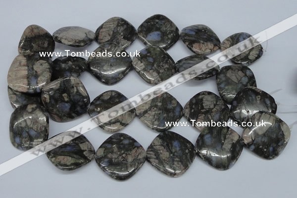 CGE02 15.5 inches 30*30mm diamond glaucophane gemstone beads