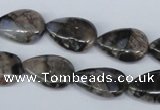 CGE07 15.5 inches 13*18mm flat teardrop glaucophane gemstone beads