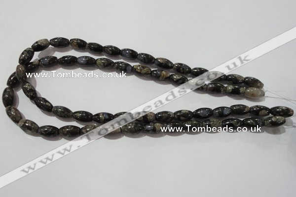 CGE115 15.5 inches 8*14mm rice glaucophane gemstone beads