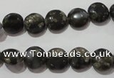 CGE122 15.5 inches 10mm flat round glaucophane gemstone beads