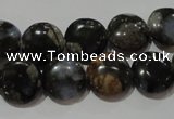 CGE123 15.5 inches 12mm flat round glaucophane gemstone beads