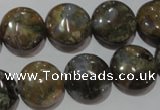 CGE125 15.5 inches 15mm flat round glaucophane gemstone beads