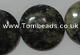 CGE129 15.5 inches 30mm flat round glaucophane gemstone beads