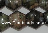 CGE174 15.5 inches 20*20mm hexagon glaucophane gemstone beads