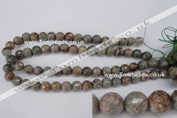 CGG15 15.5 inches 12mm faceted round ghost gemstone beads wholesale