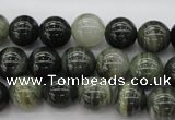 CGH04 15.5 inches 10mm round green hair stone beads wholesale