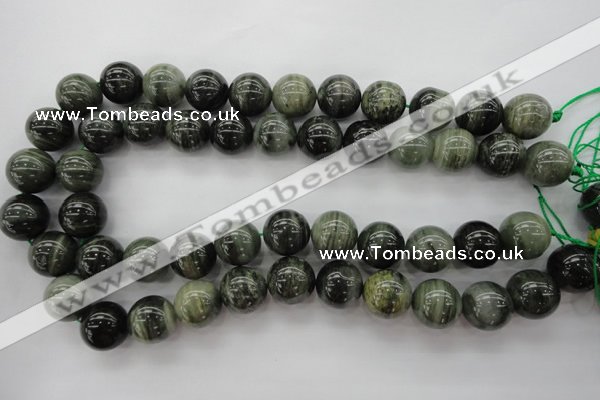 CGH08 15.5 inches 18mm round green hair stone beads wholesale