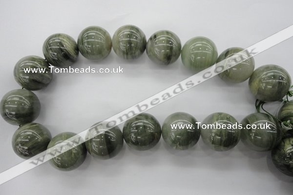 CGH10 15.5 inches 25mm round green hair stone beads wholesale