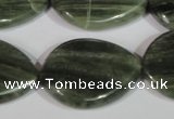 CGH35 15.5 inches 22*30mm twisted teardrop green hair stone beads