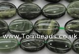 CGH45 15.5 inches 13*18mm oval green hair stone beads wholesale