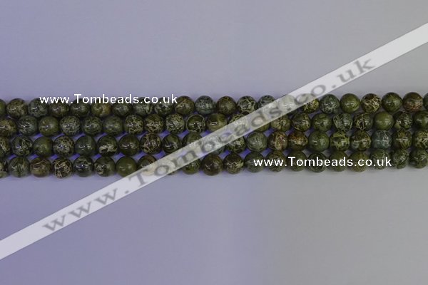 CGJ351 15.5 inches 6mm round green bee jasper beads wholesale