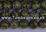 CGJ352 15.5 inches 8mm round green bee jasper beads wholesale