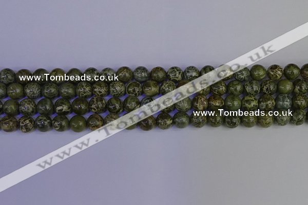 CGJ352 15.5 inches 8mm round green bee jasper beads wholesale