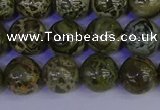 CGJ353 15.5 inches 10mm round green bee jasper beads wholesale