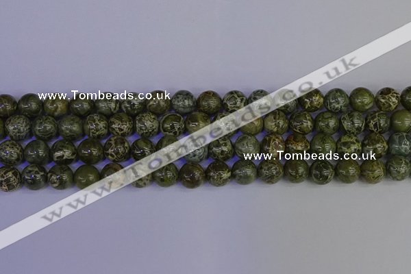 CGJ353 15.5 inches 10mm round green bee jasper beads wholesale