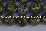 CGJ354 15.5 inches 12mm round green bee jasper beads wholesale