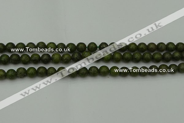 CGJ452 15.5 inches 8mm round green jasper beads wholesale