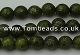 CGJ460 15.5 inches 4mm faceted round green jasper beads wholesale