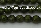CGJ461 15.5 inches 6mm faceted round green jasper beads wholesale