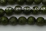 CGJ461 15.5 inches 6mm faceted round green jasper beads wholesale