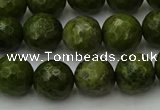 CGJ463 15.5 inches 10mm faceted round green jasper beads wholesale