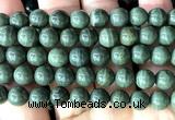 CGJ532 15 inches 8mm round green jasper beads wholesale