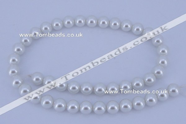 CGL01 10PCS 16 inches 4mm round dyed glass pearl beads wholesale