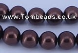 CGL112 10PCS 16 inches 4mm round dyed glass pearl beads wholesale