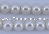 CGL12 10PCS 16 inches 6mm round dyed glass pearl beads wholesale