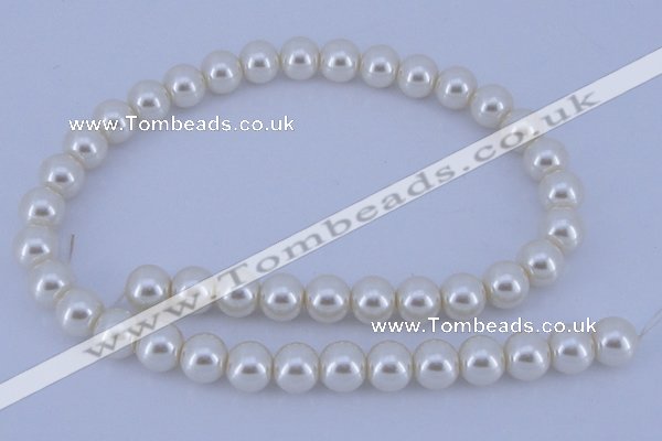 CGL12 10PCS 16 inches 6mm round dyed glass pearl beads wholesale