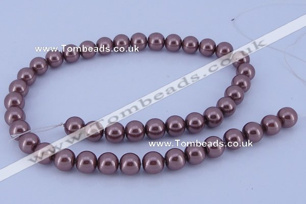 CGL124 10PCS 16 inches 8mm round dyed glass pearl beads wholesale