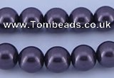 CGL132 10PCS 16 inches 4mm round dyed glass pearl beads wholesale