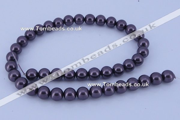 CGL133 10PCS 16 inches 6mm round dyed glass pearl beads wholesale