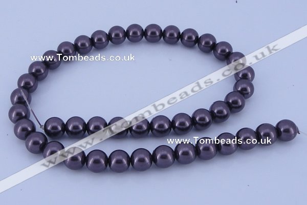 CGL135 5PCS 16 inches 10mm round dyed glass pearl beads wholesale