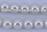 CGL14 10PCS 16 inches 8mm round dyed glass pearl beads wholesale