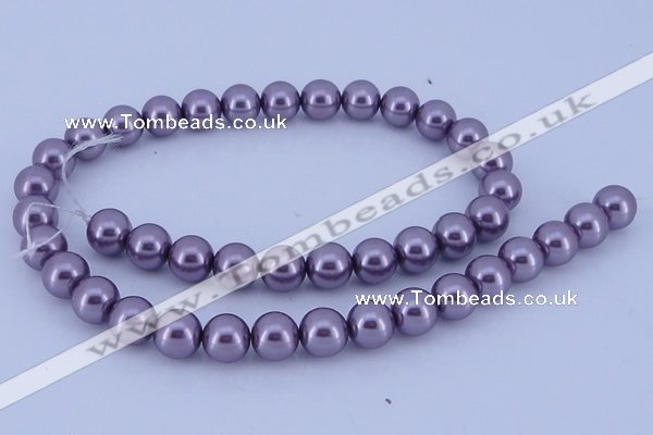 CGL144 10PCS 16 inches 8mm round dyed glass pearl beads wholesale