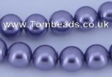 CGL152 10PCS 16 inches 4mm round dyed glass pearl beads wholesale